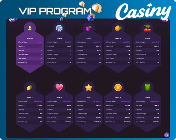 VIP Program in Casiny for players from Australia